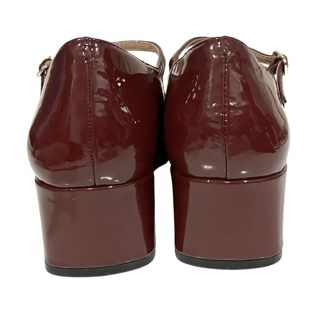 Vintage 60s Womens FSP shoes Musebeck T-Strap Mary Jane Heels Brown Leather Sz 9